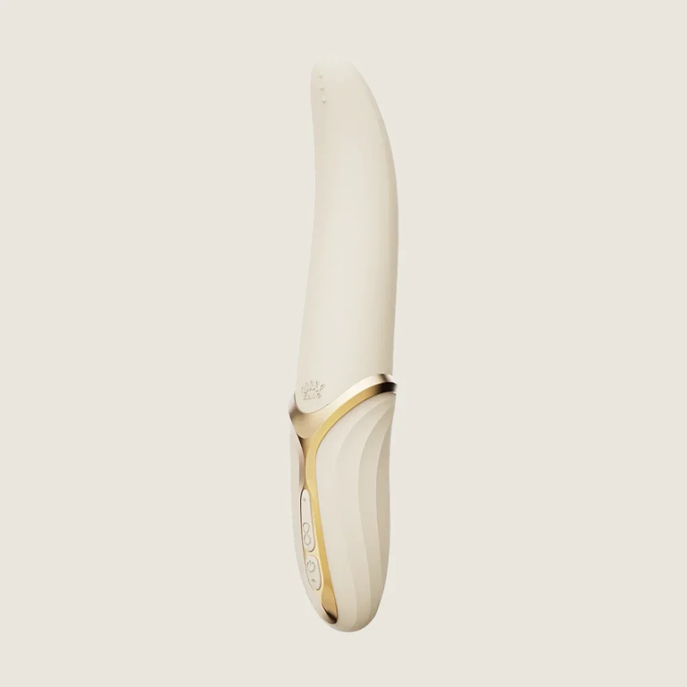 ZALO® Eve Oral Pleasure Vibrator with food-grade liquid silicone is as soft as the tongue in Ivory White color.