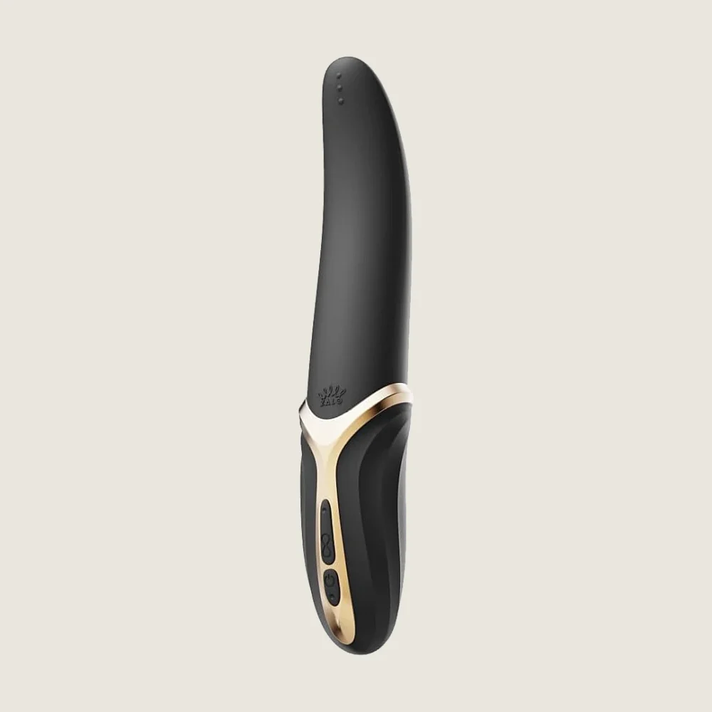 ZALO® Eve Oral Pleasure Vibrator with food-grade liquid silicone is as soft as the tongue in Obsidian Black color.