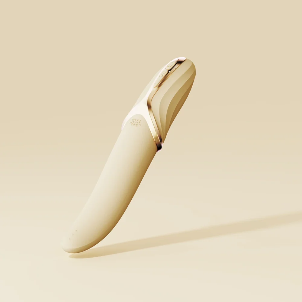 ZALO® Eve Oral Pleasure Vibrator with food-grade liquid silicone is as soft as the tongue in Ivory White color.