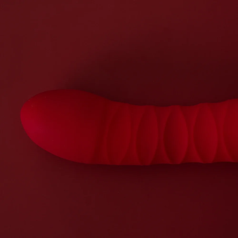 ZALO® King Vibrating Thruster embellished with SWAROVSKI crystal. provides the ultra-high power, whisper quiet operation & brings a more powerful thrusting orgasm experience, in Passion Red color.